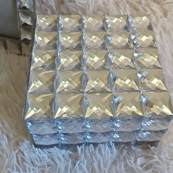 GEMSTONE BLING HOME DECOR SET PICTURE FRAME TRINKET BOXES - Picture 3 of 15